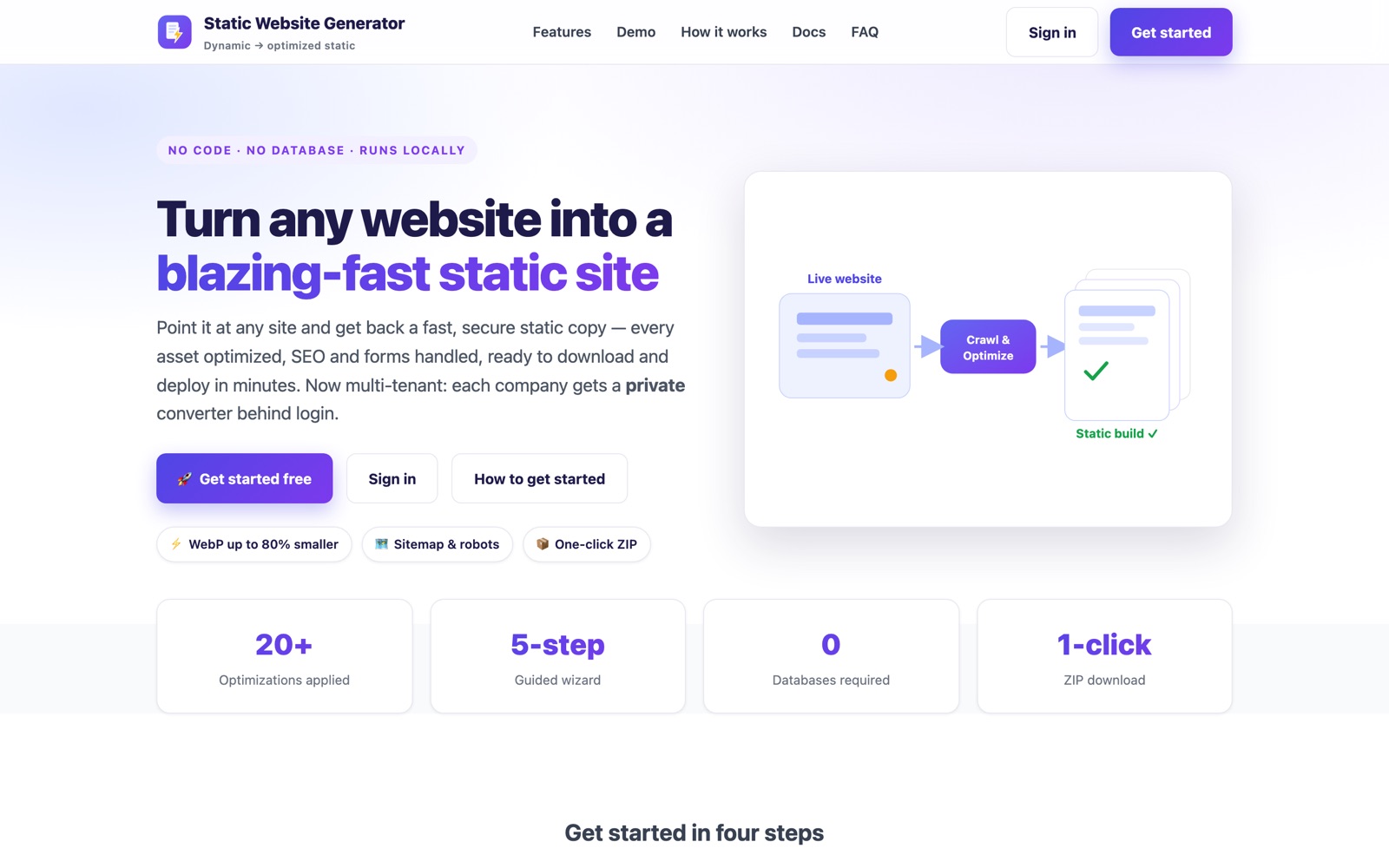 Static Website Generator — live screenshot of static.toolscase.com